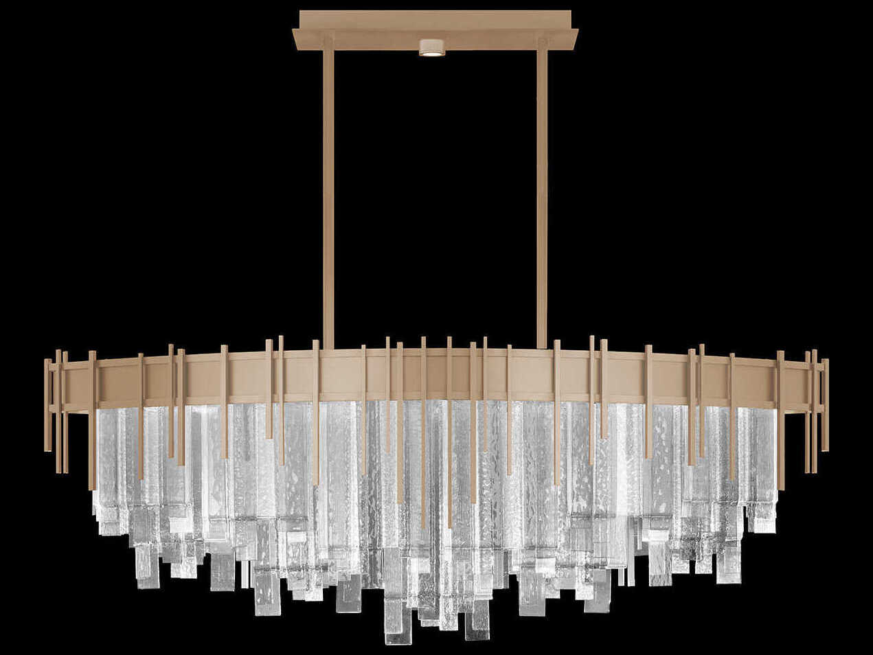 Fine Art Handcrafted Lighting Arpeggio 19-Light Soft Gold Linear Island Pendant