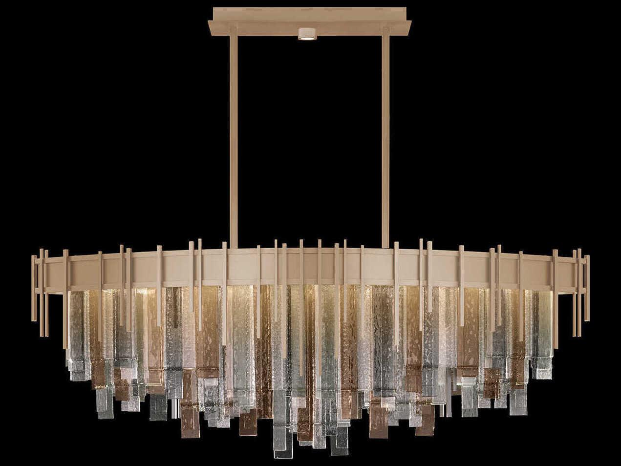 Fine Art Handcrafted Lighting Arpeggio 19-Light Soft Gold Linear Island Pendant