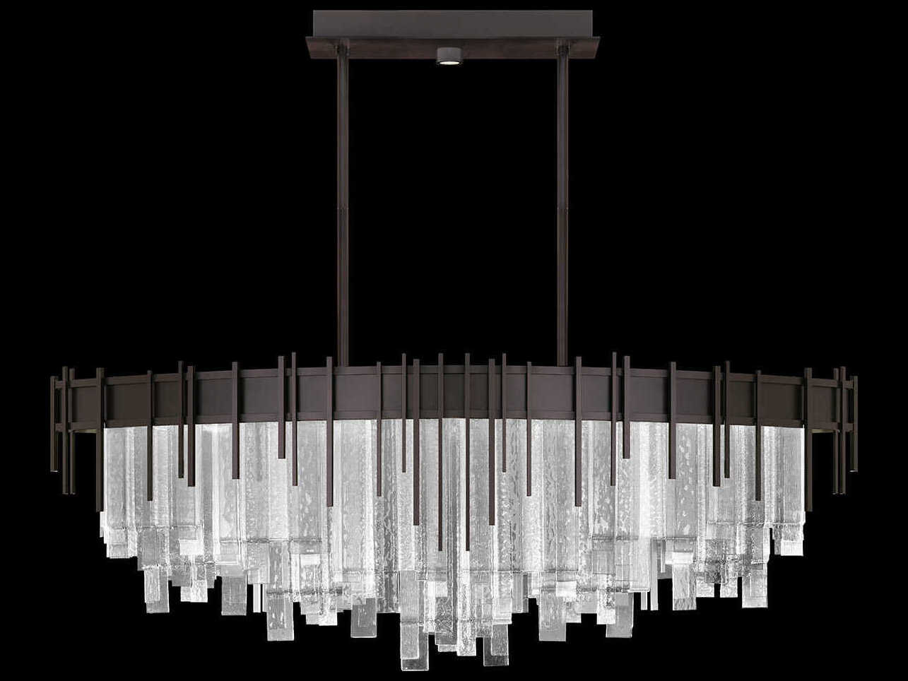 Fine Art Handcrafted Lighting Arpeggio 19-Light Midnight Steel Black Linear Island Pendant