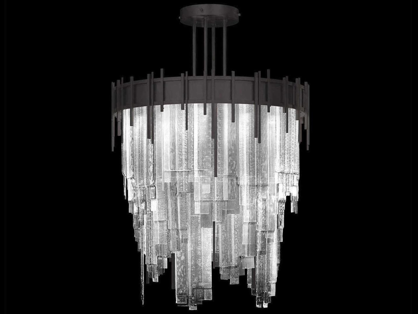 Fine Art Handcrafted Lighting Arpeggio 31-Light Midnight Steel Black Round Pendant