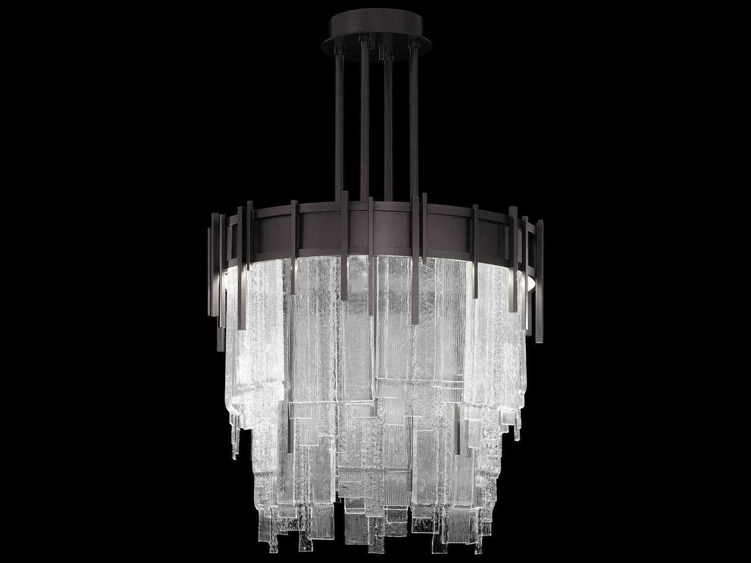 Fine Art Handcrafted Lighting Arpeggio 10-Light Midnight Steel Black Round Pendant