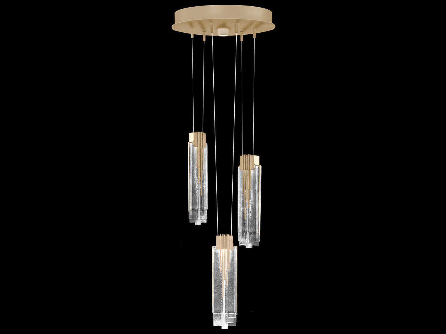 Fine Art Handcrafted Lighting Arpeggio 4-Light Soft Gold Cylinder Pendant