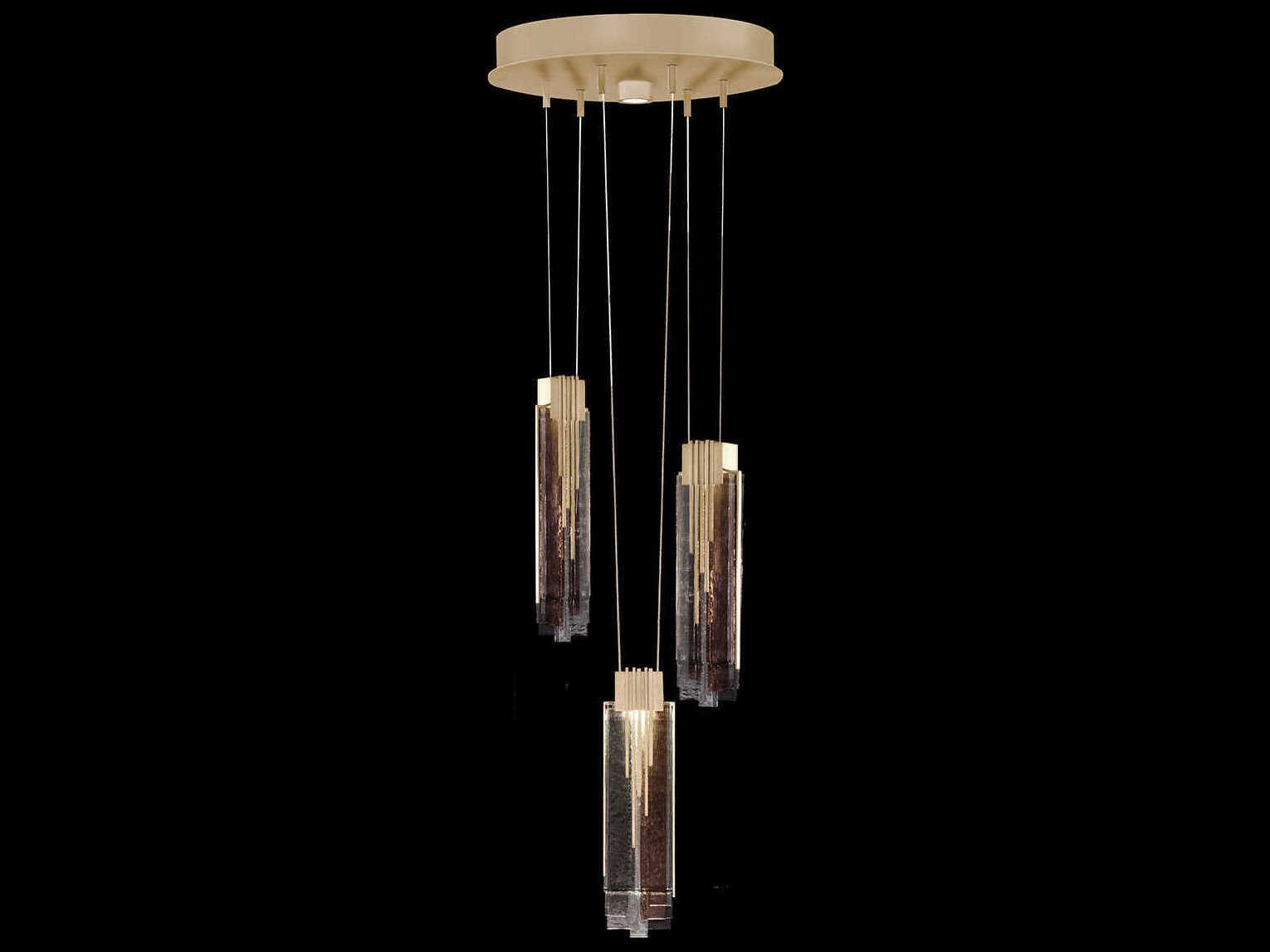 Fine Art Handcrafted Lighting Arpeggio 4-Light Soft Gold Cylinder Pendant