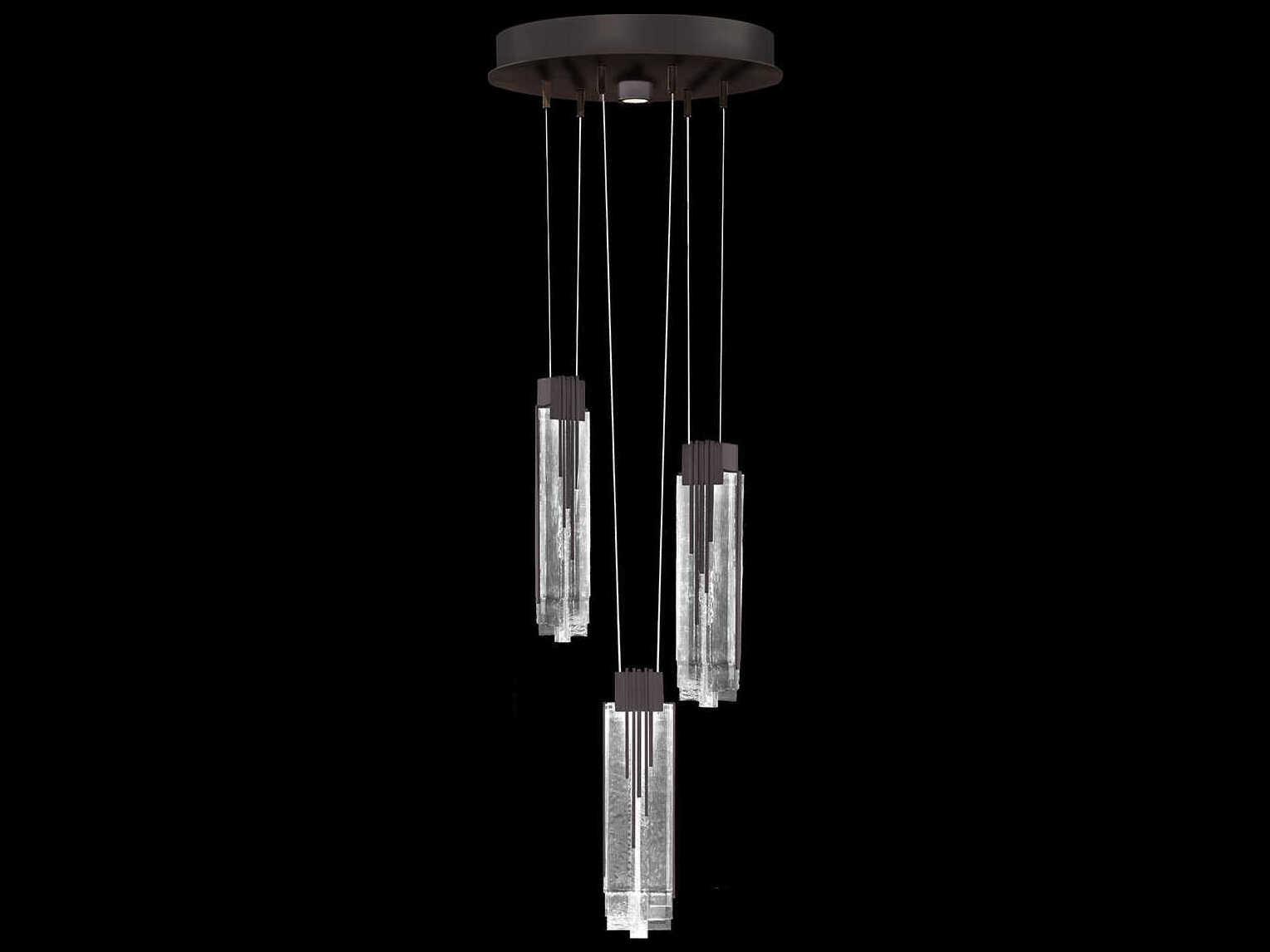 Fine Art Handcrafted Lighting Arpeggio 4-Light Midnight Steel Black Cylinder Pendant