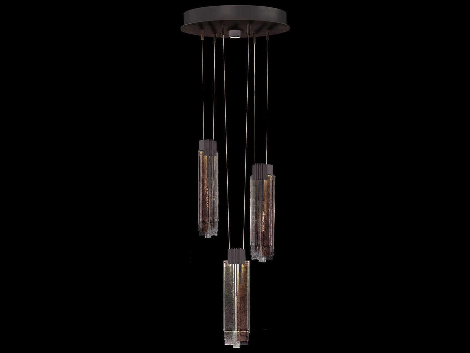 Fine Art Handcrafted Lighting Arpeggio 4-Light Midnight Steel Black Cylinder Pendant