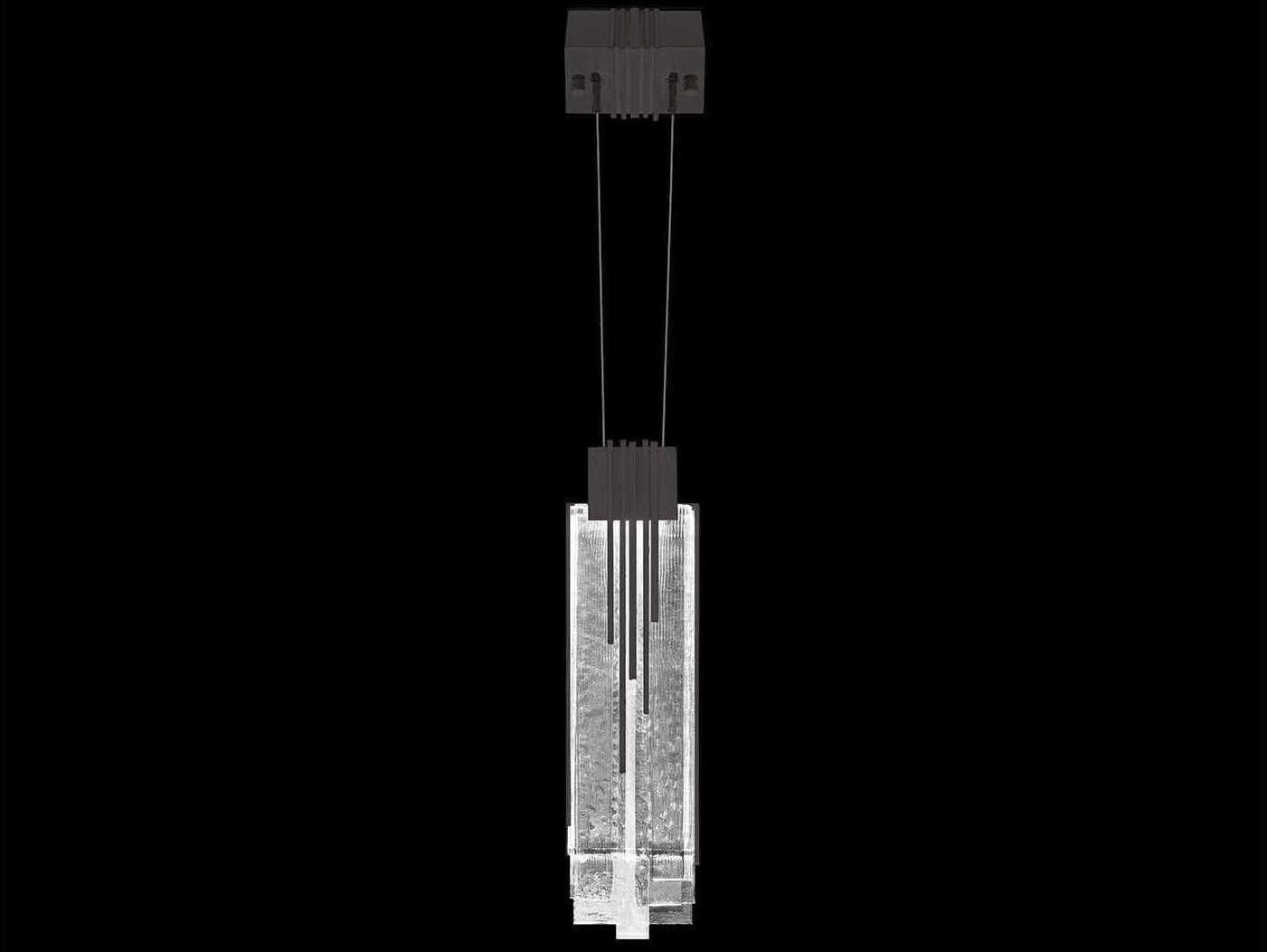 Fine Art Handcrafted Lighting Arpeggio 1-Light Midnight Steel Black Geometric Mini Pendant