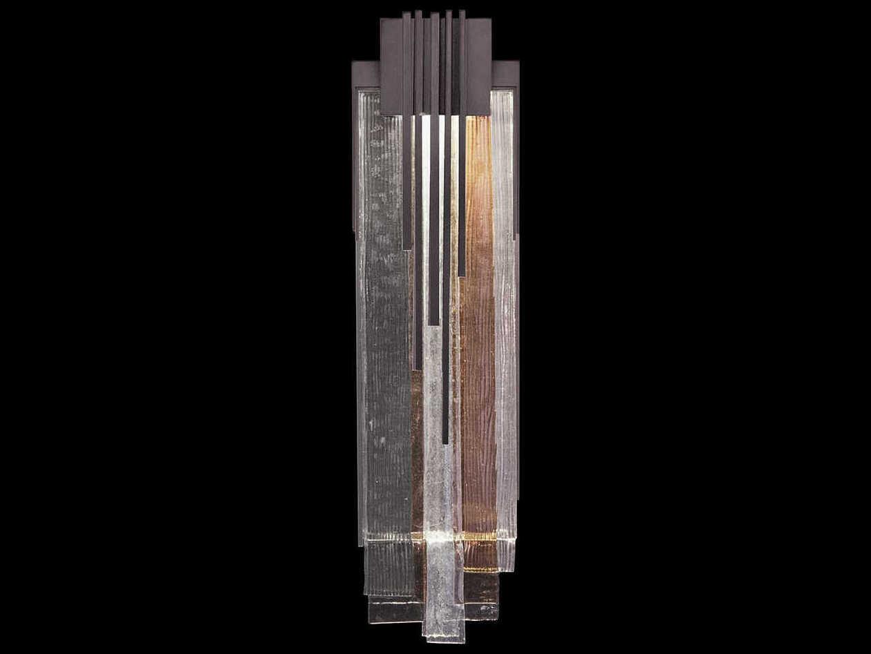 Fine Art Handcrafted Lighting Arpeggio 1-Light Midnight Steel Black Wall Sconce