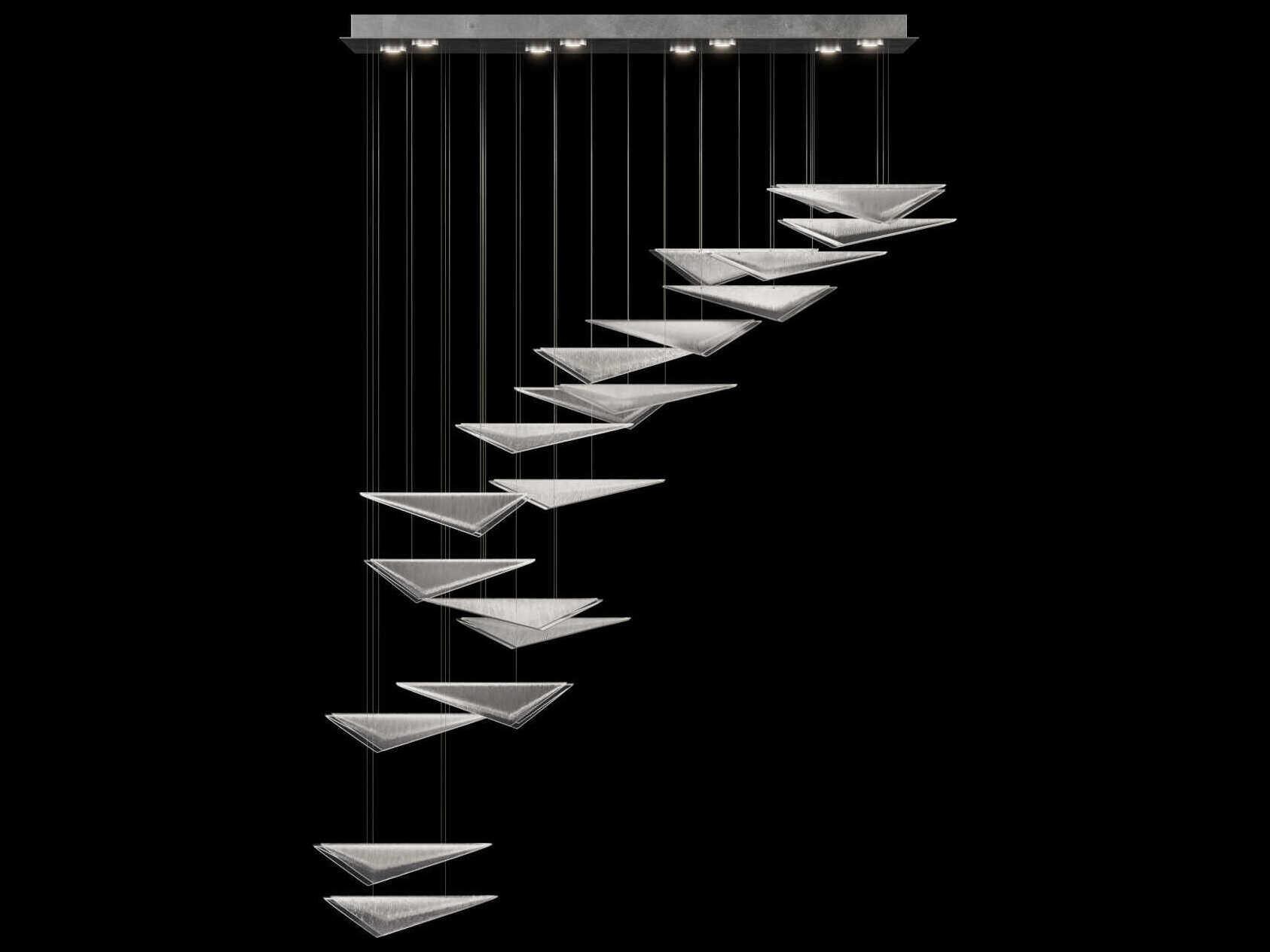 Fine Art Handcrafted Lighting Volo 8-Light Silver Tiered Island Pendant