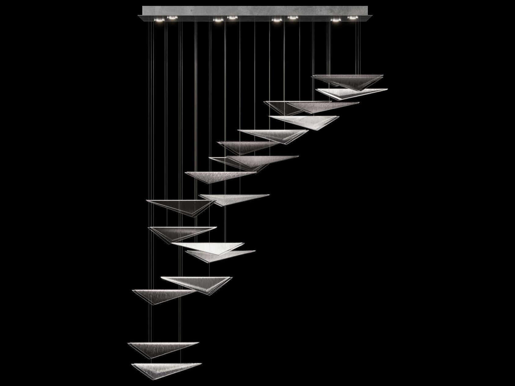 Fine Art Handcrafted Lighting Volo 8-Light Silver Tiered Island Pendant