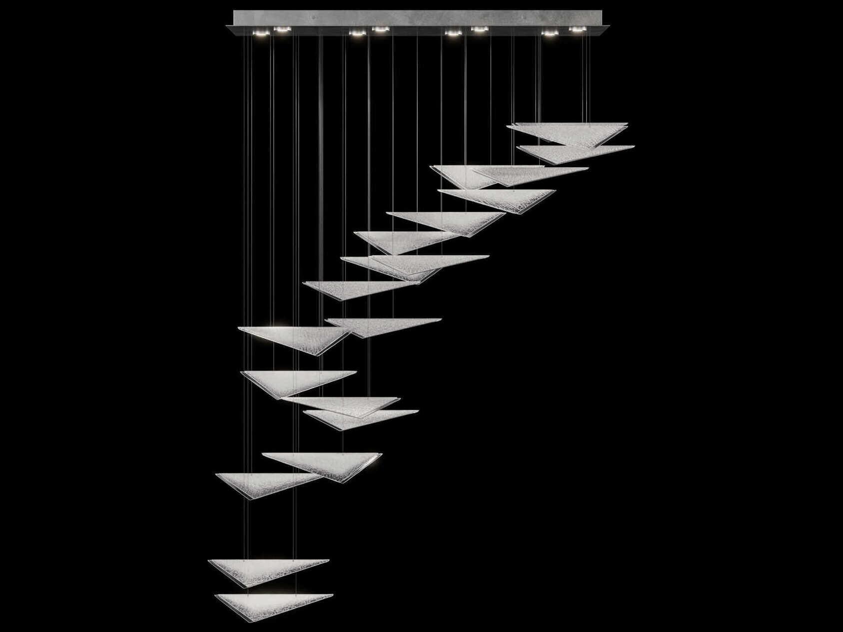 Fine Art Handcrafted Lighting Volo 8-Light Silver Tiered Island Pendant