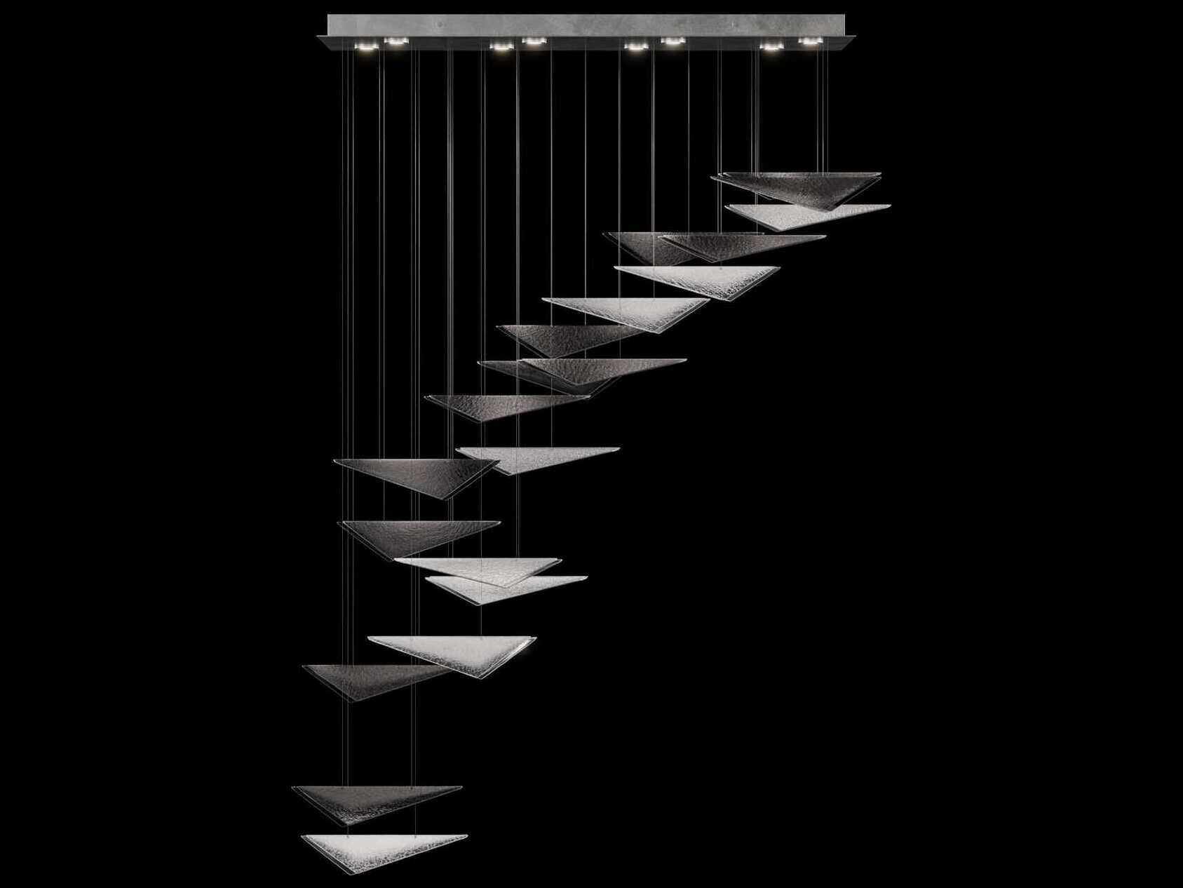 Fine Art Handcrafted Lighting Volo 8-Light Silver Tiered Island Pendant