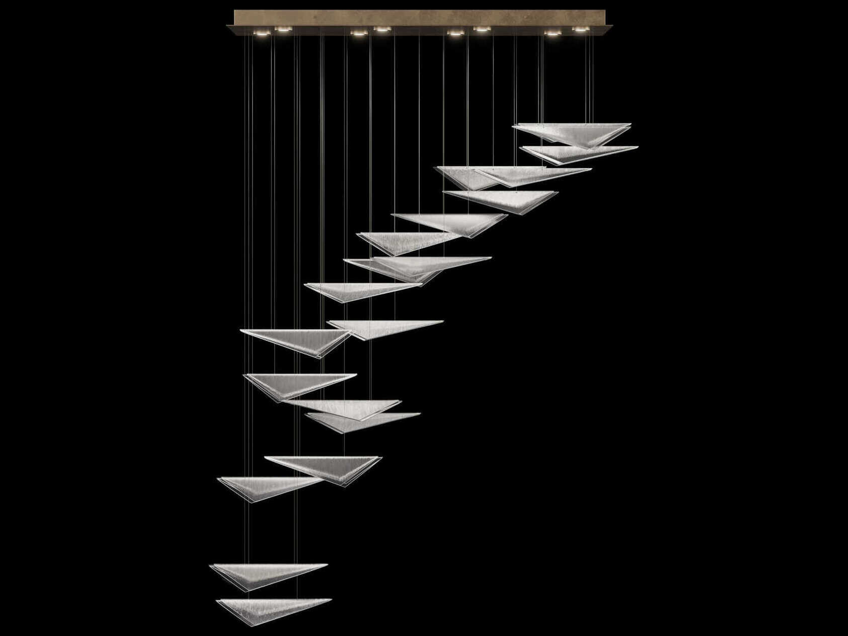 Fine Art Handcrafted Lighting Volo 8-Light Soft Gold Tiered Island Pendant