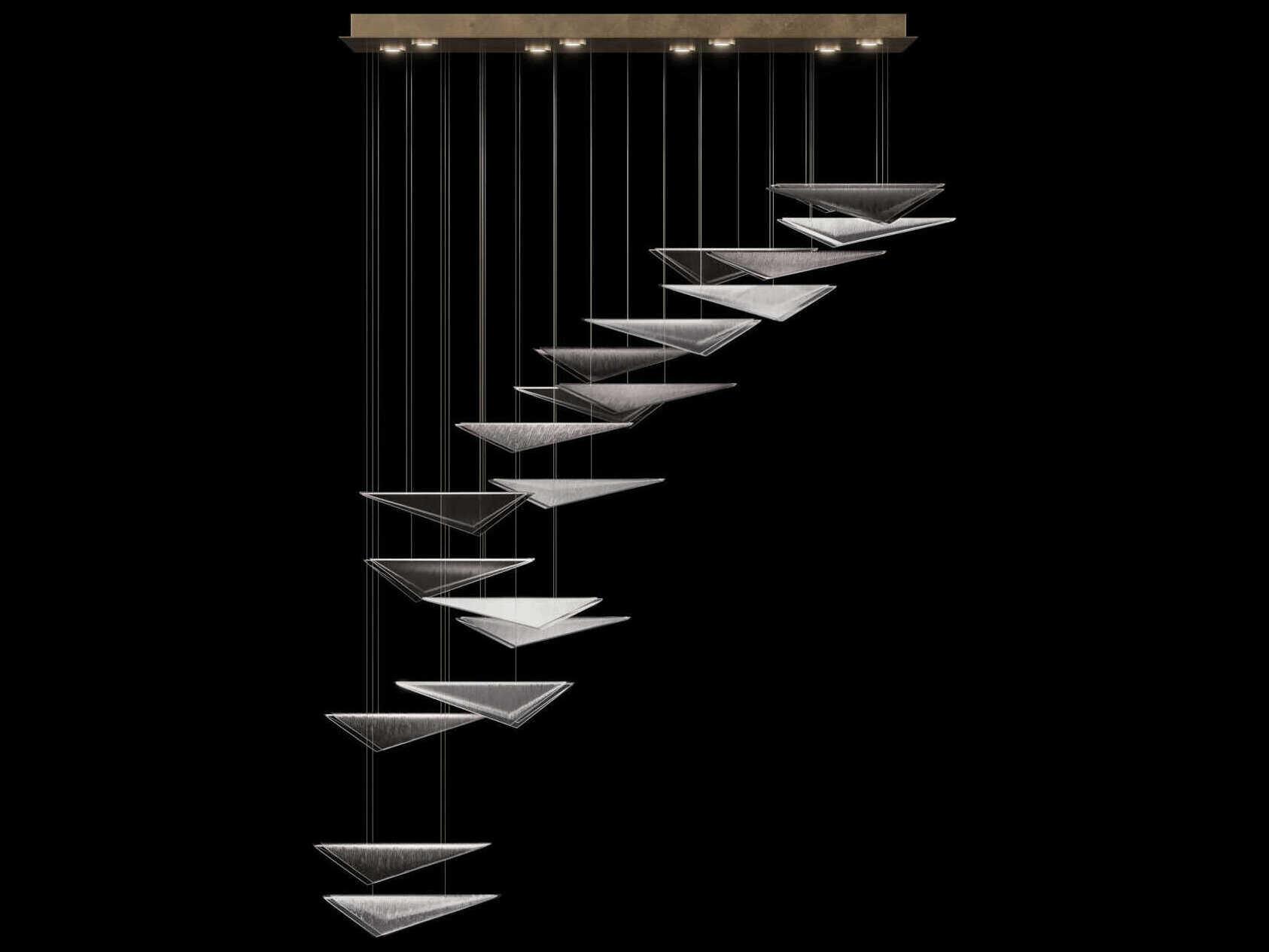 Fine Art Handcrafted Lighting Volo 8-Light Soft Gold Tiered Island Pendant