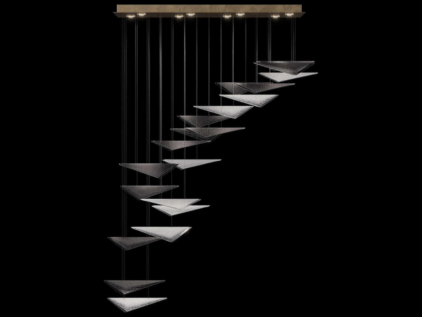 Fine Art Handcrafted Lighting Volo 8-Light Soft Gold Tiered Island Pendant