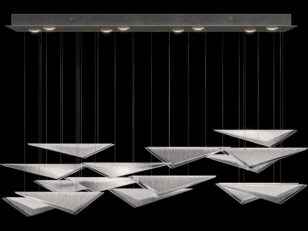 Fine Art Handcrafted Lighting Volo 8-Light Silver Linear Island Pendant