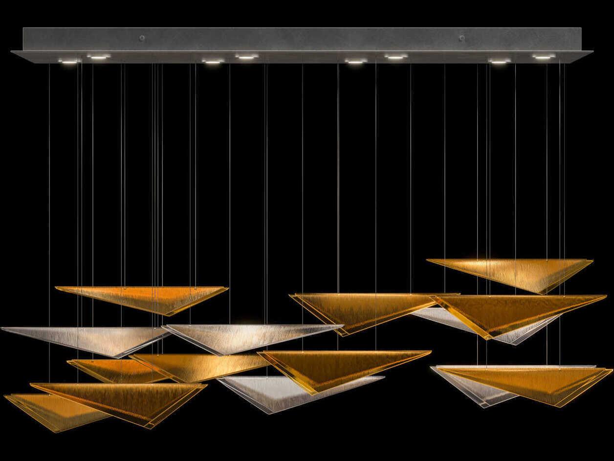 Fine Art Handcrafted Lighting Volo 8-Light Silver Linear Island Pendant