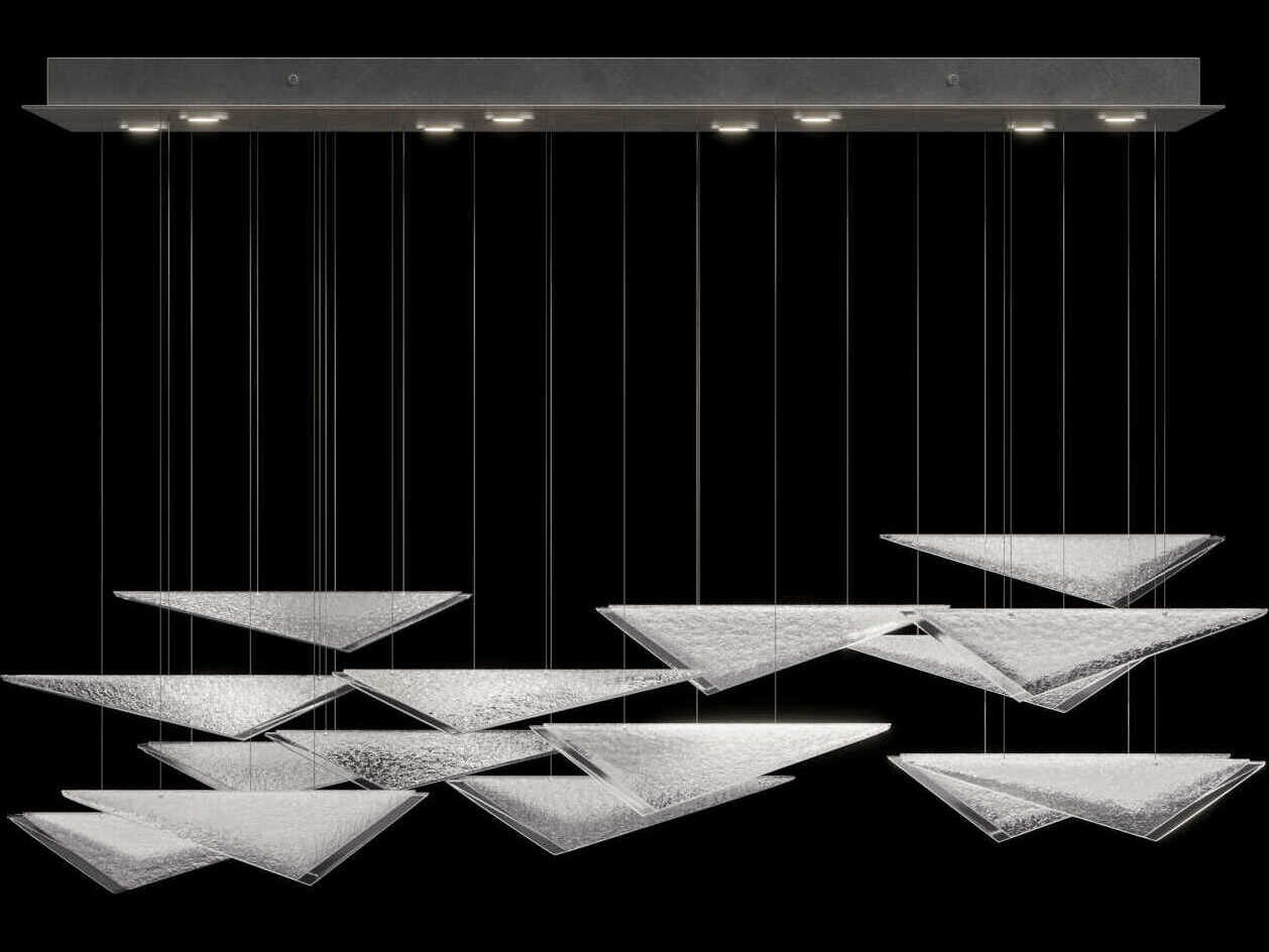 Fine Art Handcrafted Lighting Volo 8-Light Silver Linear Island Pendant