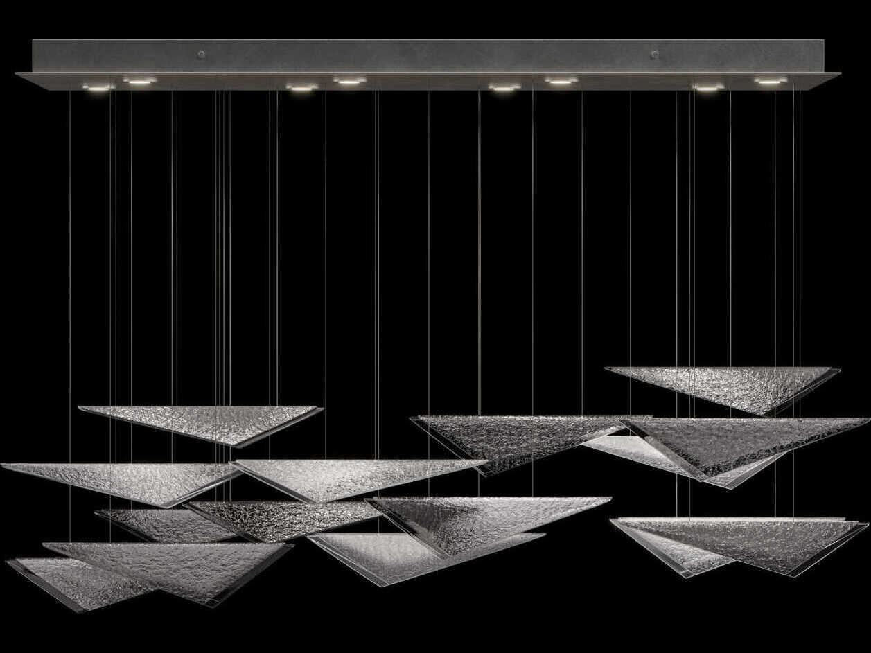 Fine Art Handcrafted Lighting Volo 8-Light Silver Linear Island Pendant