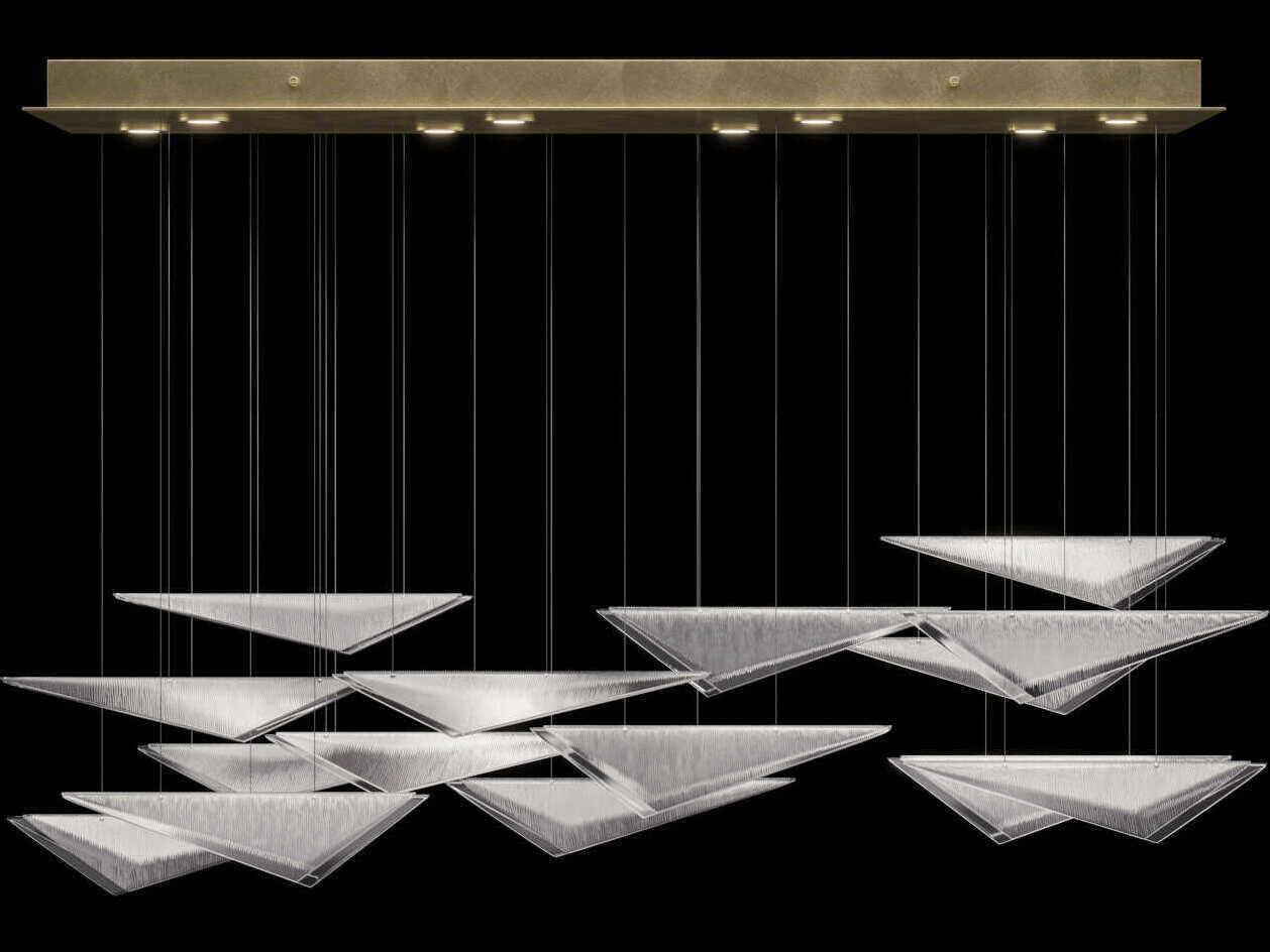 Fine Art Handcrafted Lighting Volo 8-Light Soft Gold Linear Island Pendant