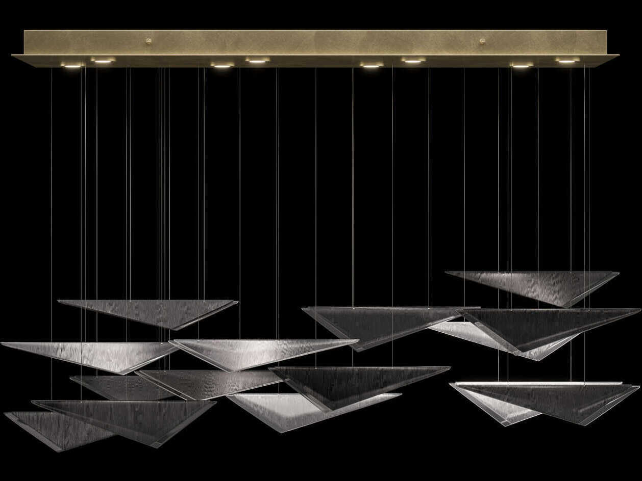 Fine Art Handcrafted Lighting Volo 8-Light Soft Gold Linear Island Pendant