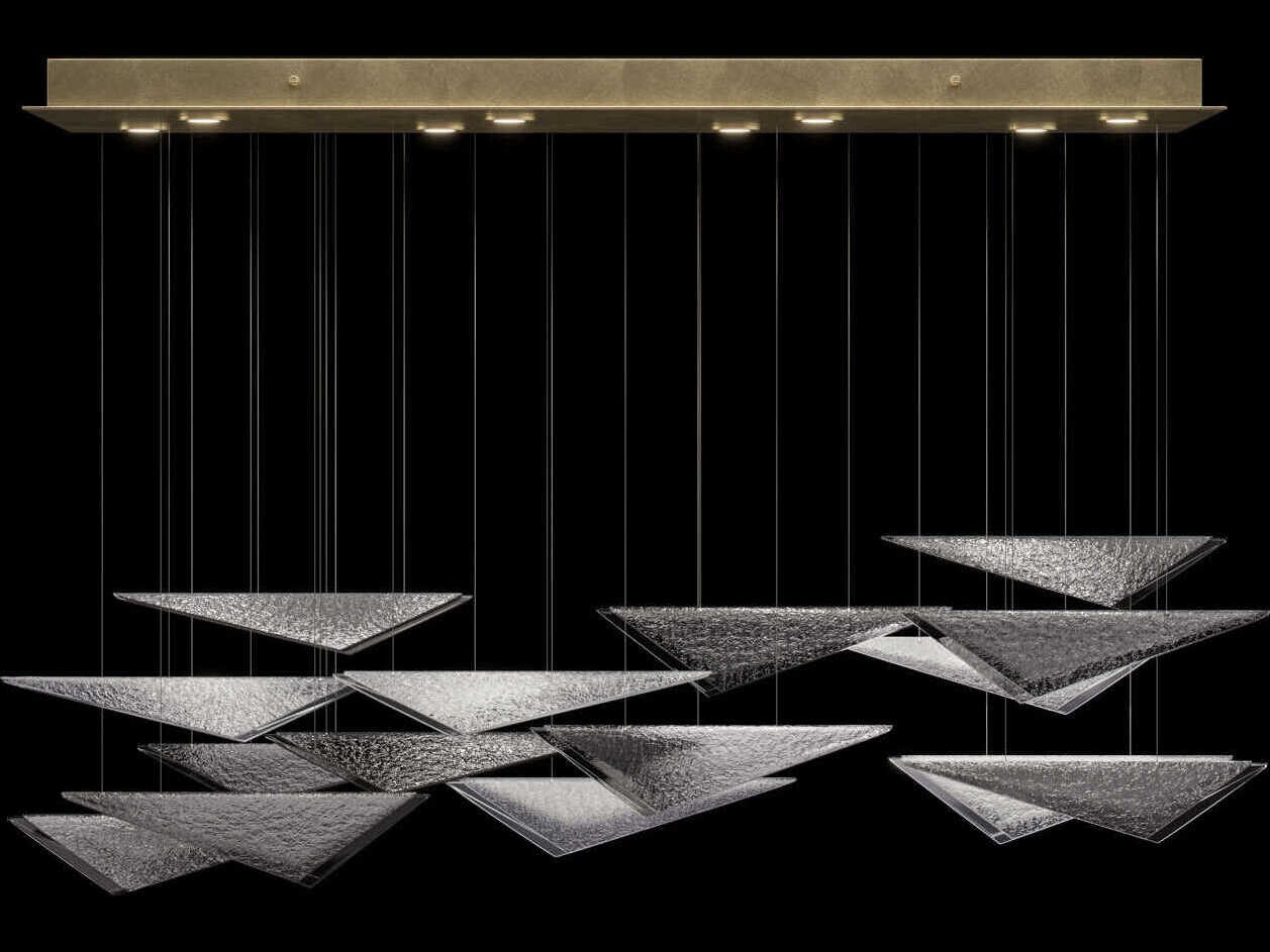 Fine Art Handcrafted Lighting Volo 8-Light Soft Gold Linear Island Pendant