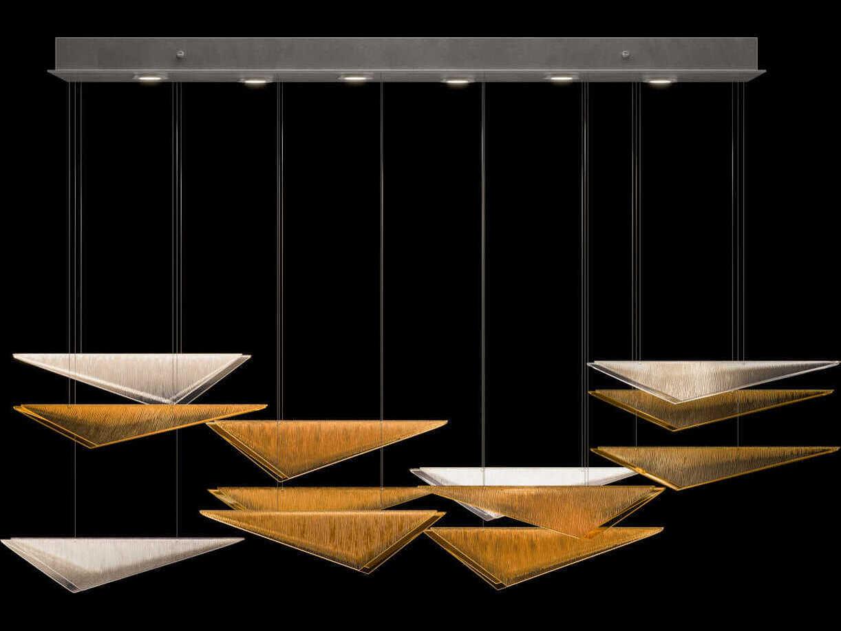 Fine Art Handcrafted Lighting Volo 6-Light Silver Linear Island Pendant