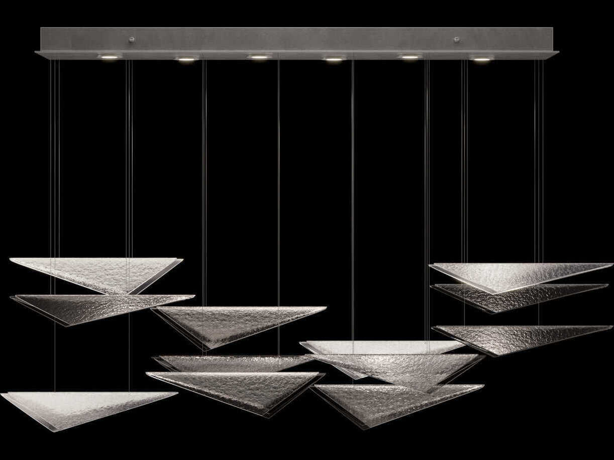 Fine Art Handcrafted Lighting Volo 6-Light Silver Linear Island Pendant