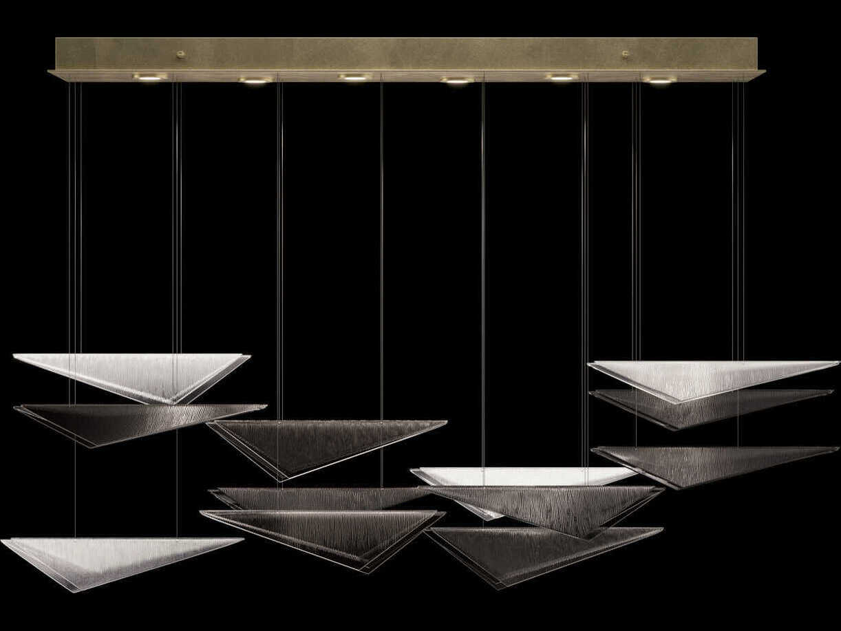 Fine Art Handcrafted Lighting Volo 6-Light Soft Gold Linear Island Pendant