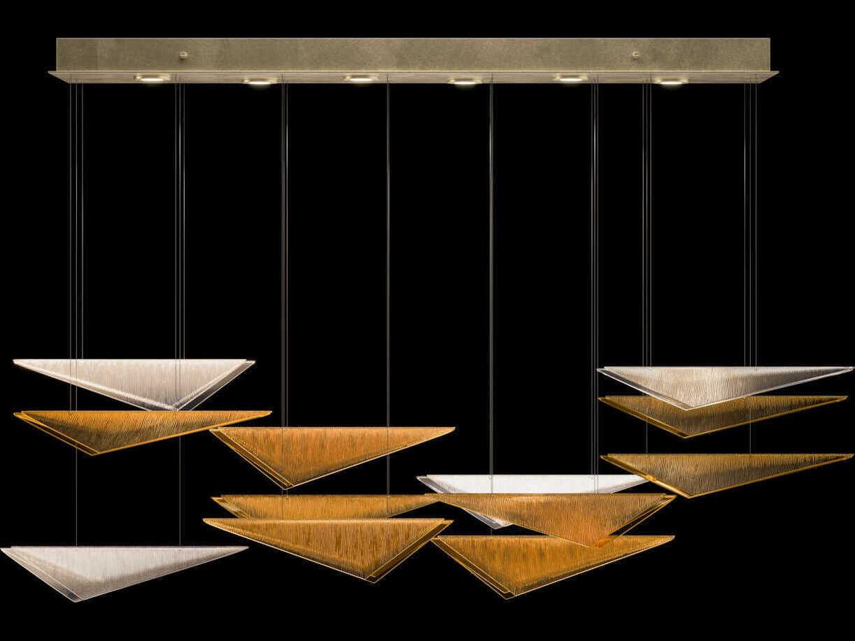 Fine Art Handcrafted Lighting Volo 6-Light Soft Gold Linear Island Pendant