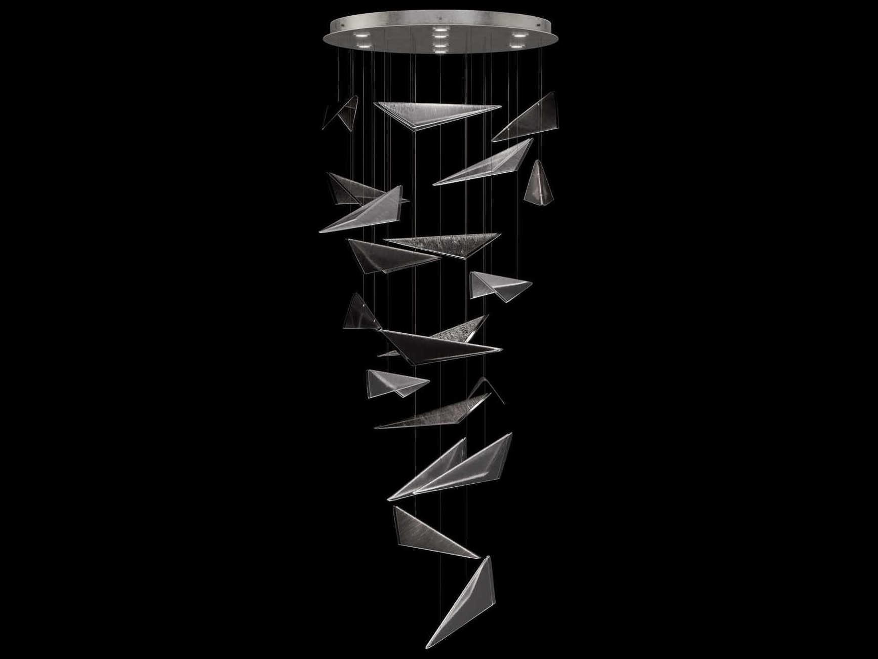 Fine Art Handcrafted Lighting Volo 8-Light Silver Tiered Pendant