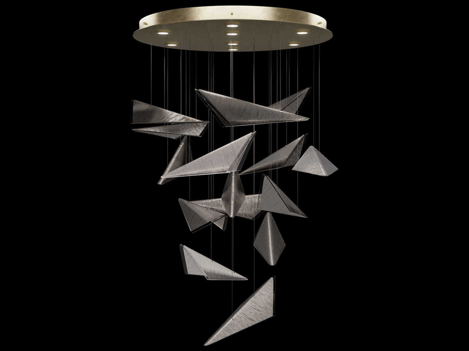 Fine Art Handcrafted Lighting Volo 8-Light Soft Gold Tiered Pendant