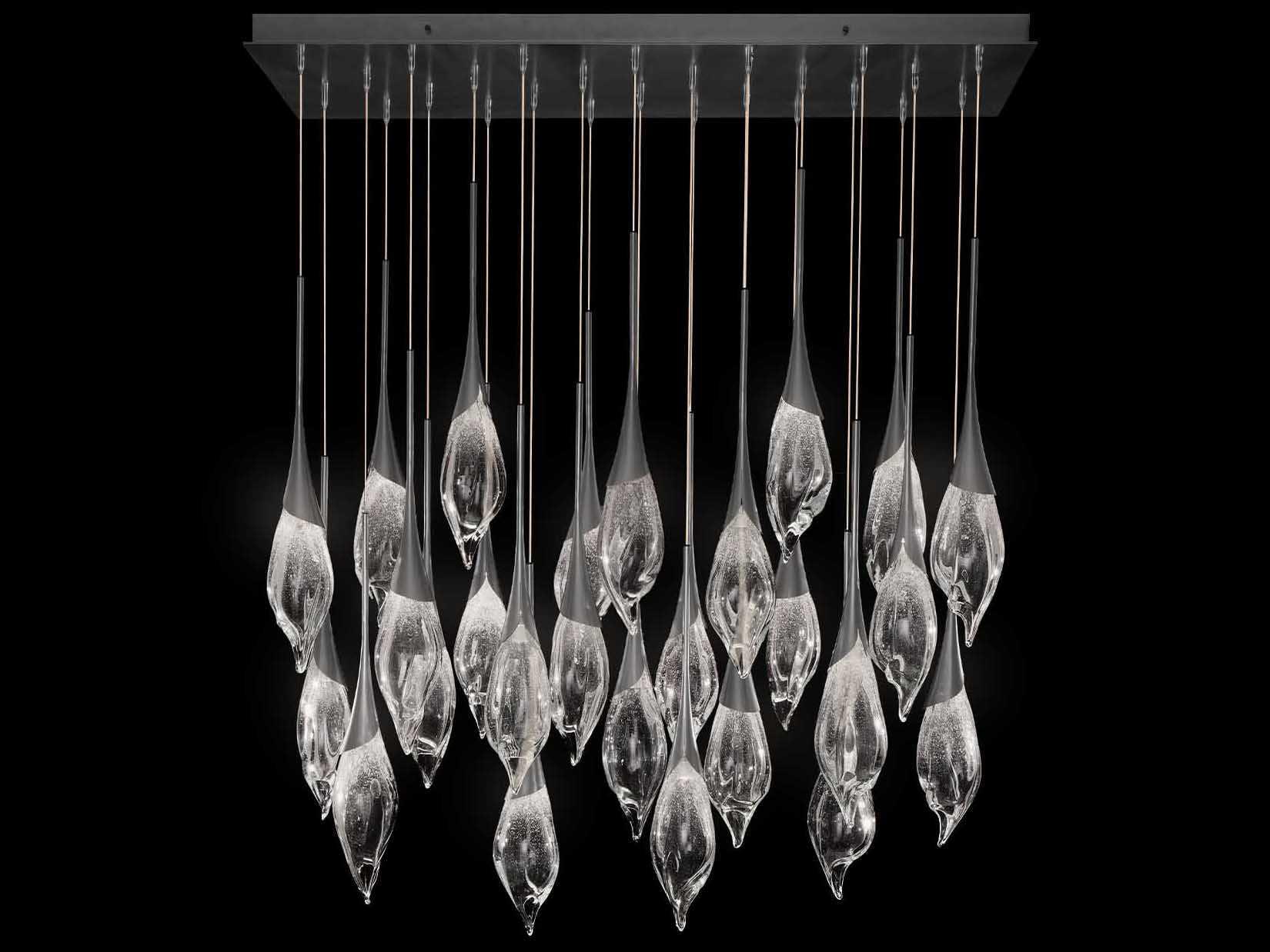 Fine Art Handcrafted Lighting Mayu Midnight Steel Island Pendant