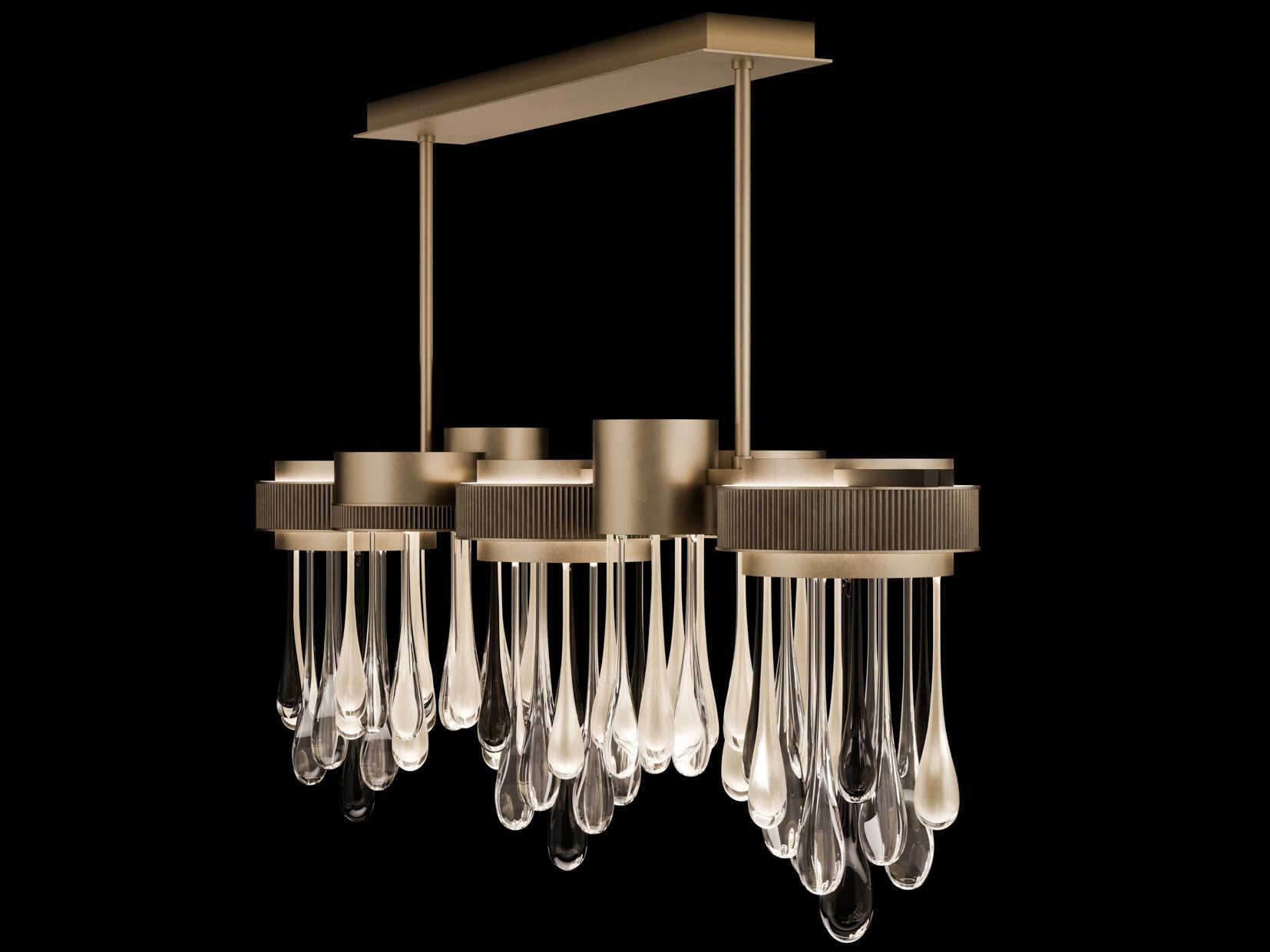 Fine Art Handcrafted Lighting Rain Ombre Bronze Island Pendant