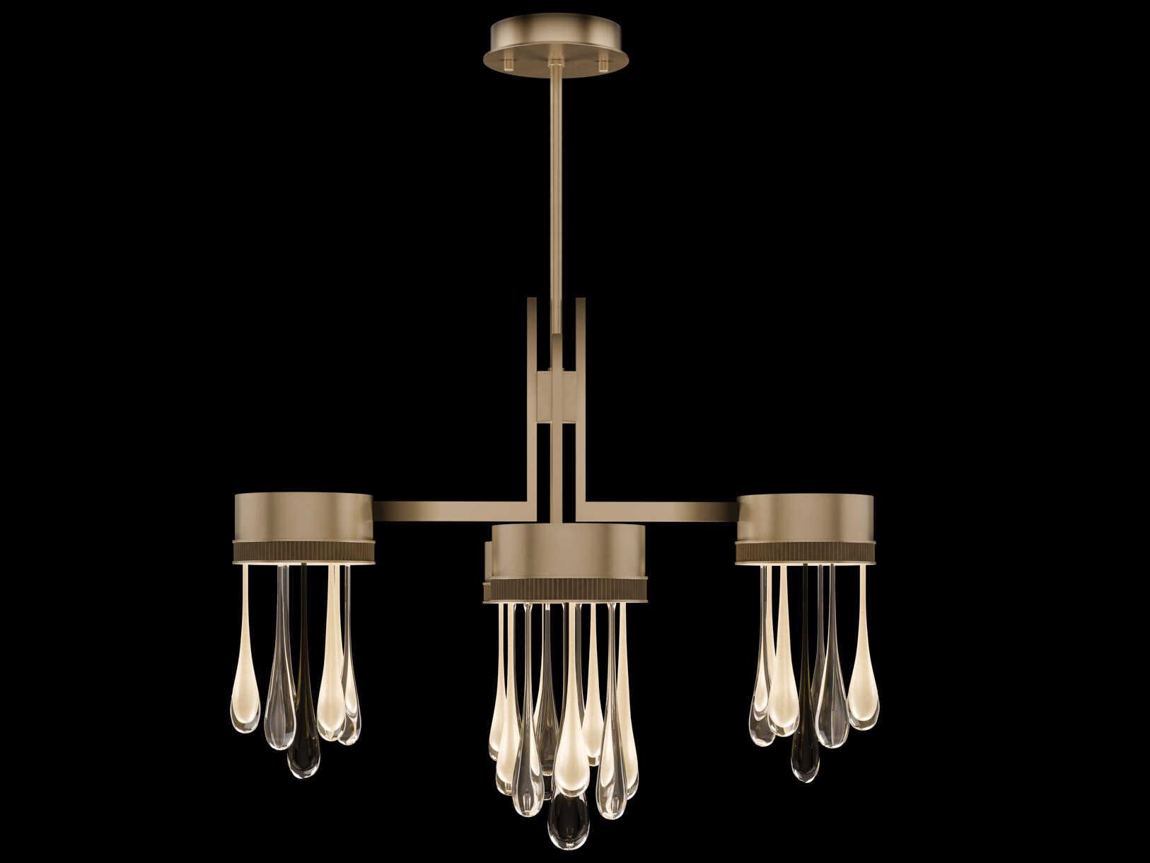 Fine Art Handcrafted Lighting Rain Ombre Bronze Pendant