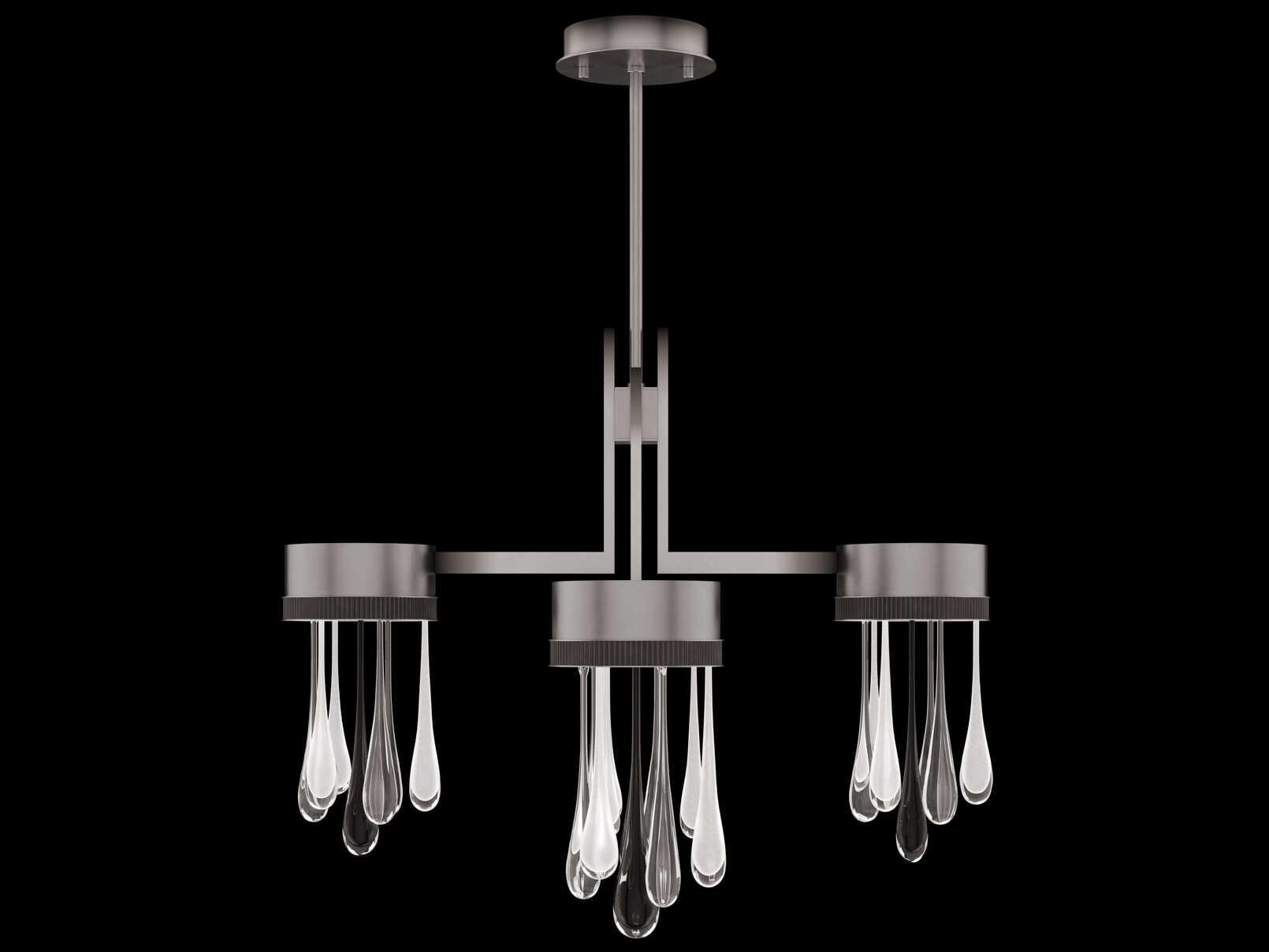 Fine Art Handcrafted Lighting Rain Ombre Silver Pendant