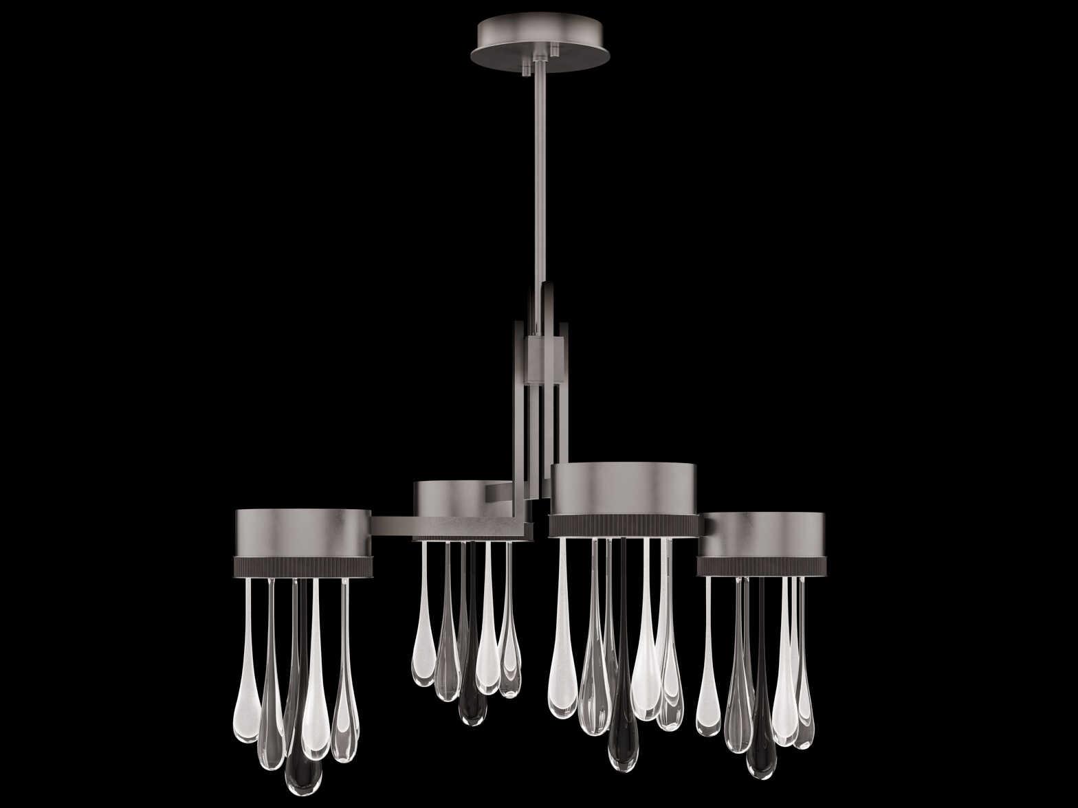 Fine Art Handcrafted Lighting Rain Ombre Silver Pendant