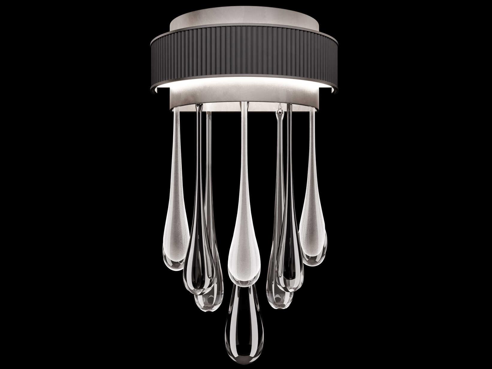 Fine Art Handcrafted Lighting Rain Ombre Bronze Silver Wall Sconce