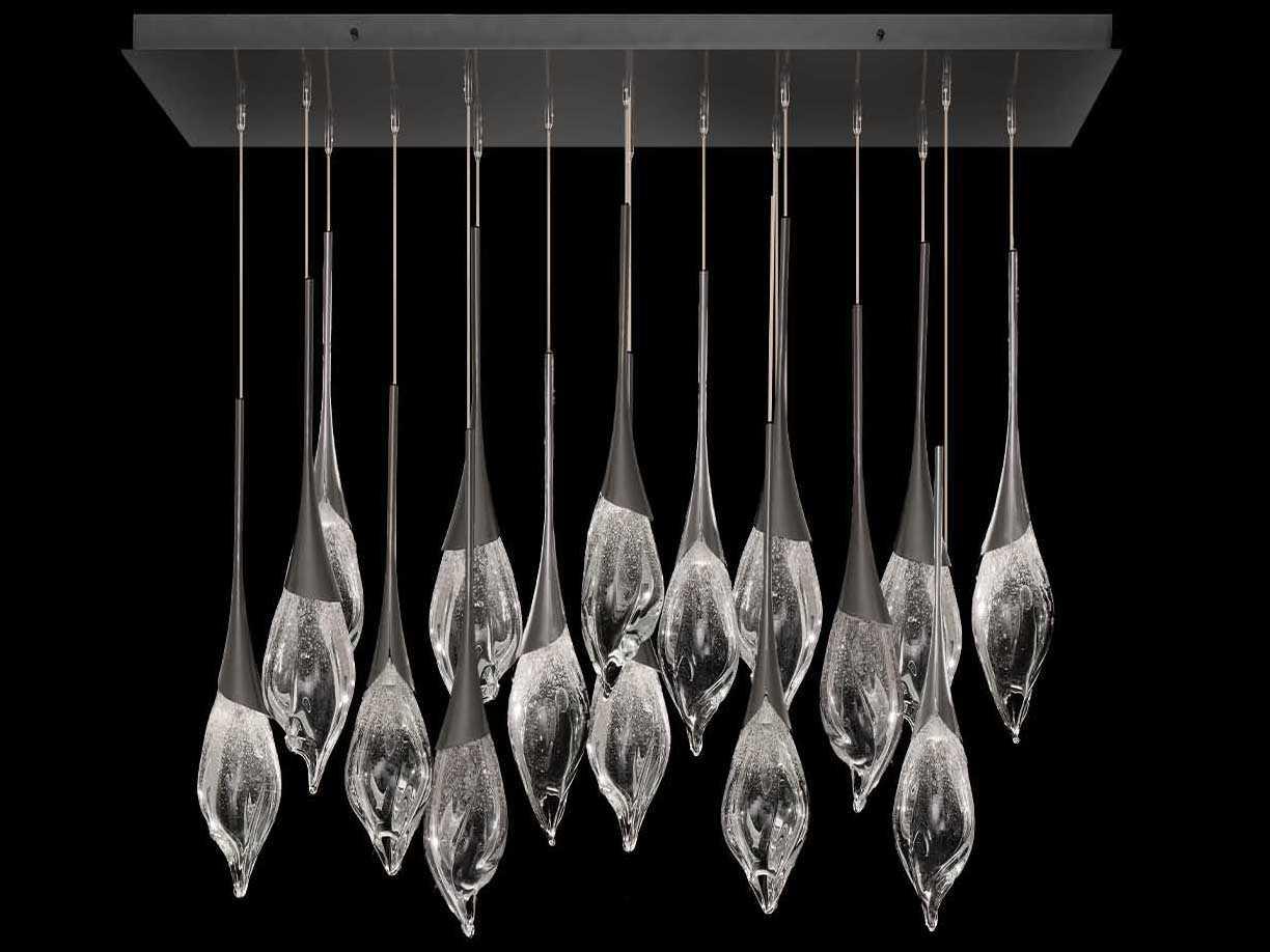 Fine Art Handcrafted Lighting Mayu Midnight Steel Island Pendant