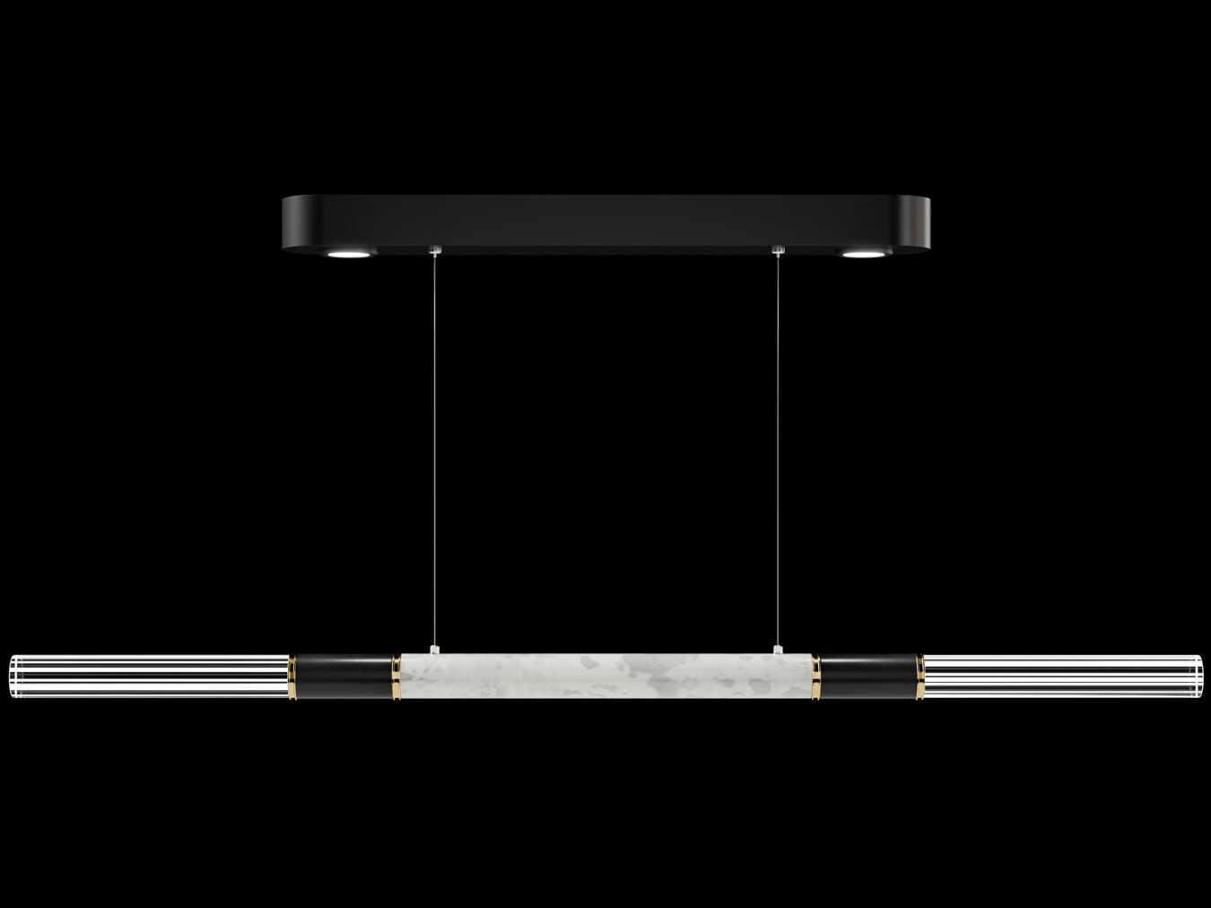 Fine Art Handcrafted Lighting Antonia 4-Light Black Linear Island Pendant