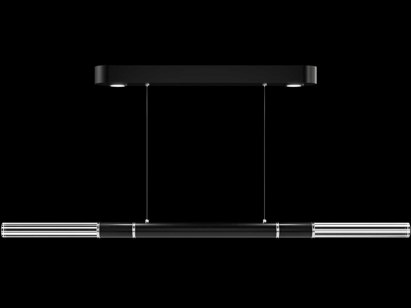 Fine Art Handcrafted Lighting Antonia 4-Light Black Linear Island Pendant