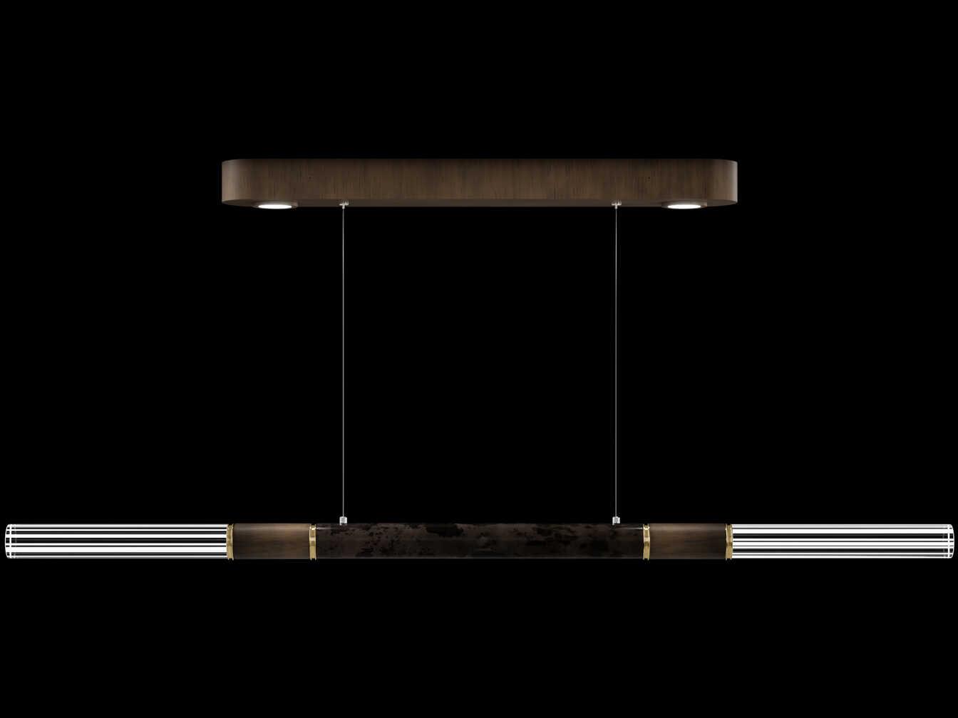 Fine Art Handcrafted Lighting Antonia 4-Light Bronze Linear Island Pendant