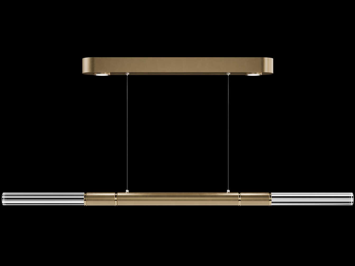 Fine Art Handcrafted Lighting Antonia 4-Light Gold Leaf Linear Island Pendant