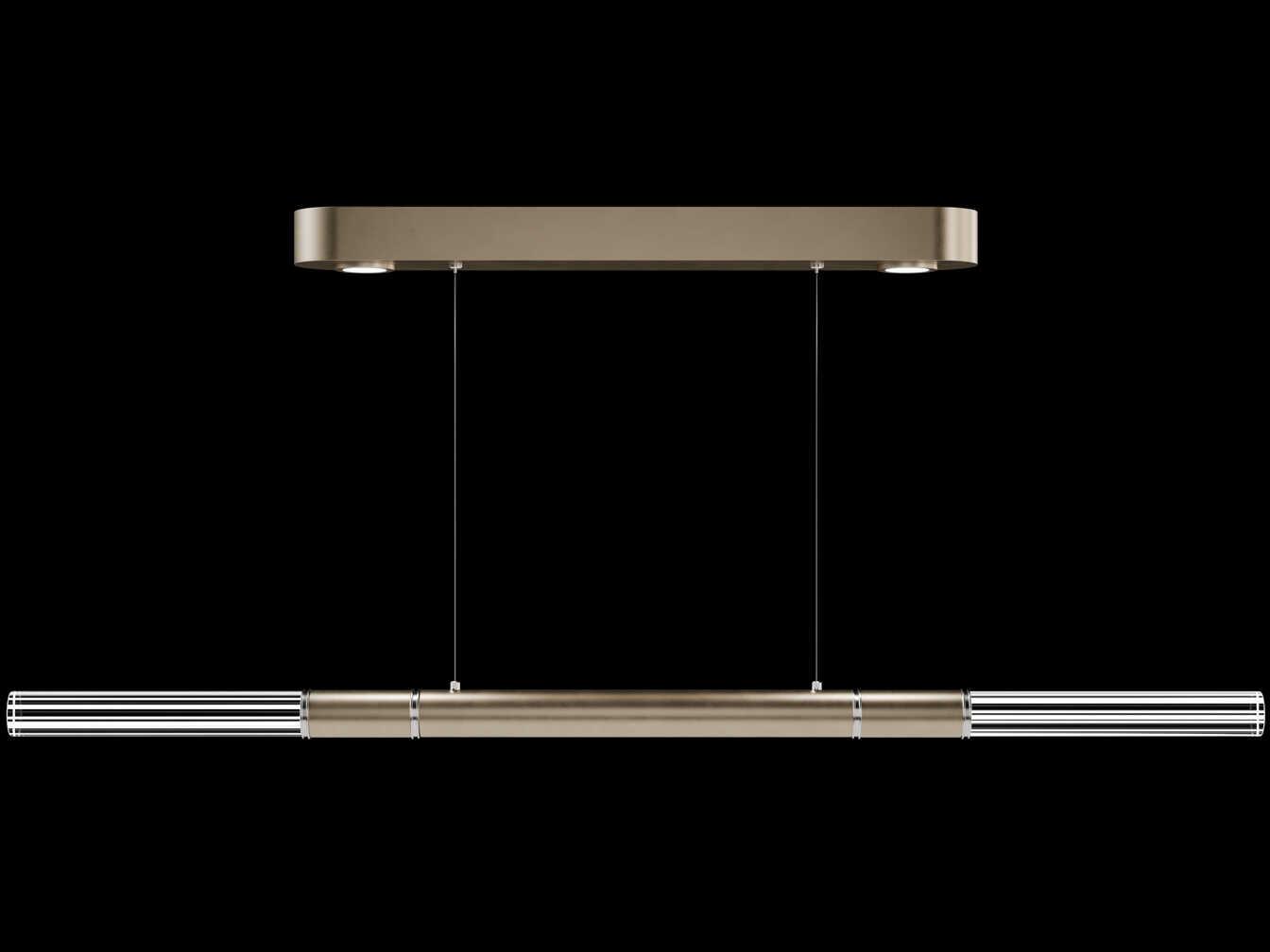 Fine Art Handcrafted Lighting Antonia 4-Light Soft Gold Leaf Linear Island Pendant