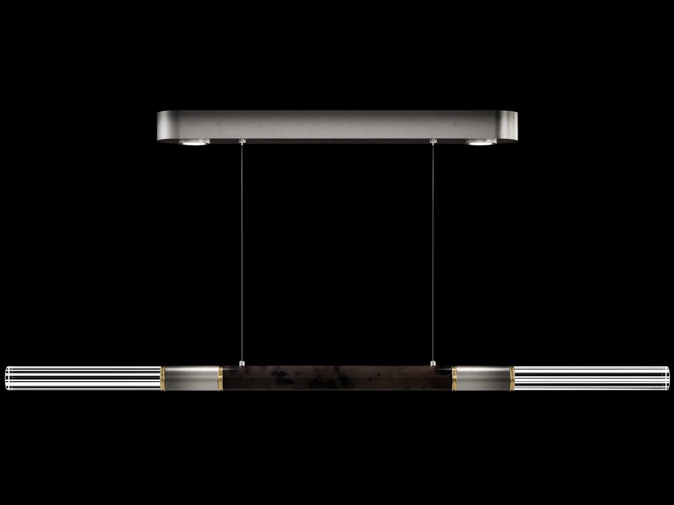 Fine Art Handcrafted Lighting Antonia 4-Light Ombre Silver Steel Linear Island Pendant