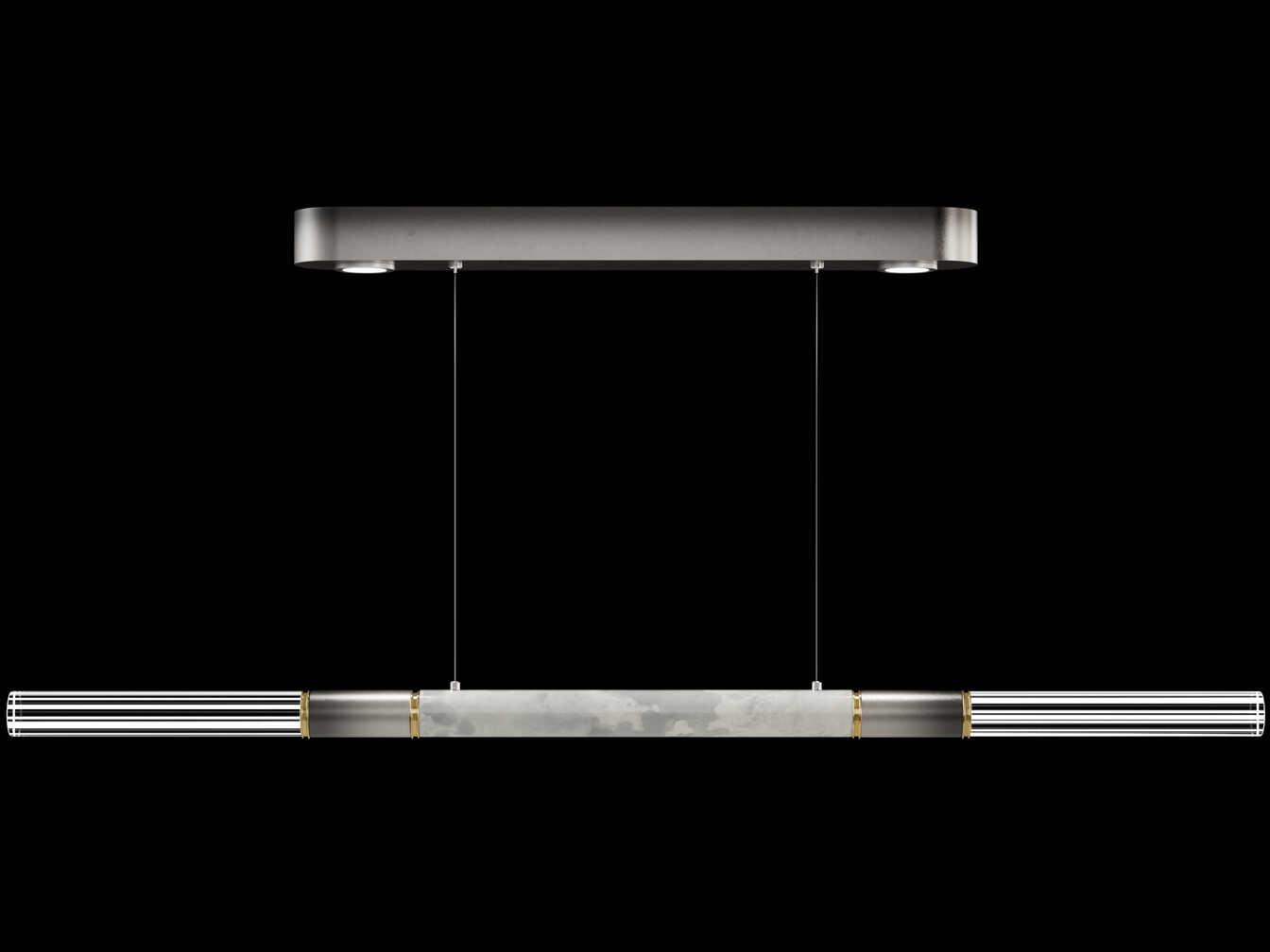 Fine Art Handcrafted Lighting Antonia 4-Light Ombre Silver Steel Linear Island Pendant