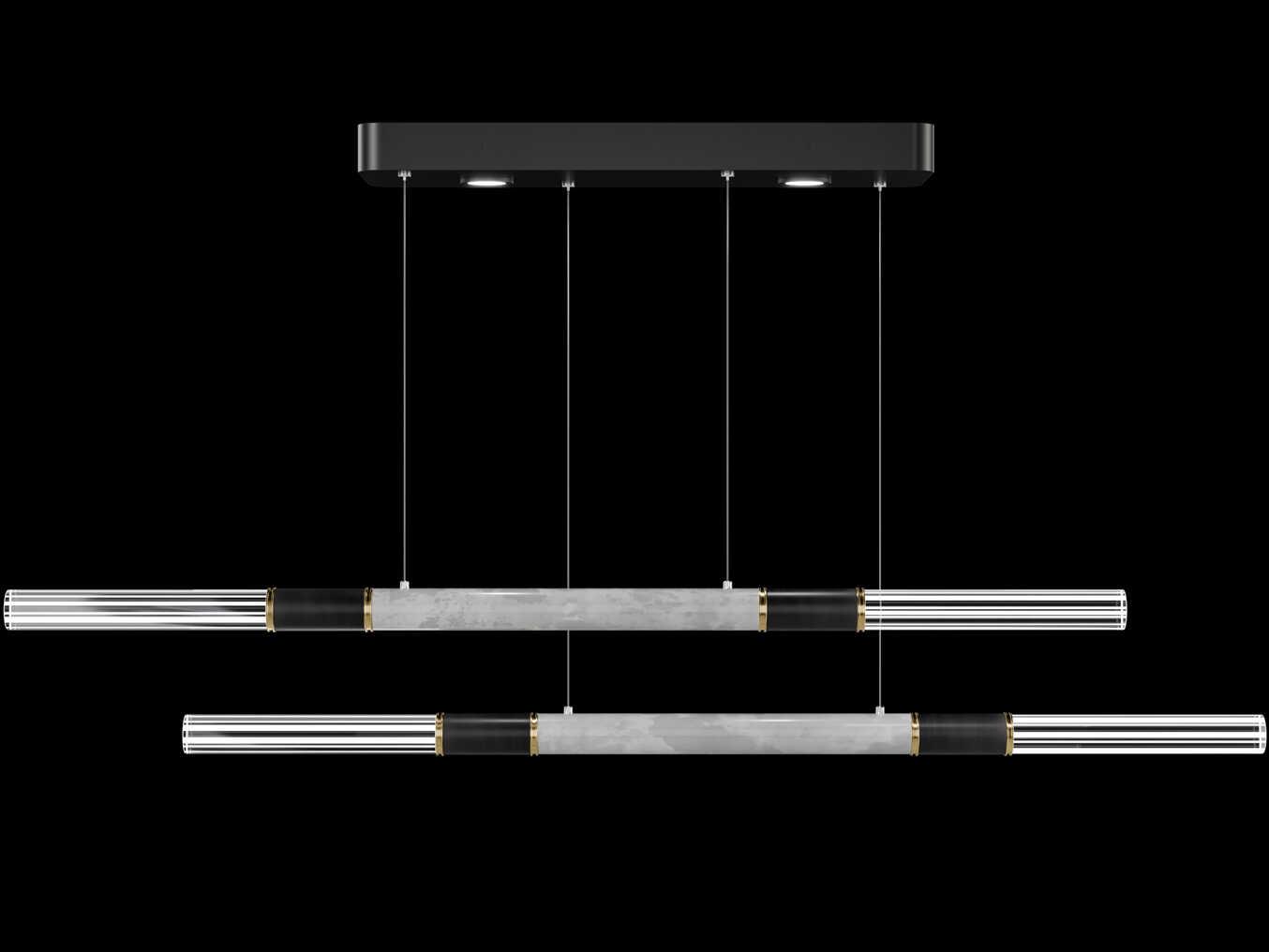 Fine Art Handcrafted Lighting Antonia 6-Light Black Linear Island Pendant