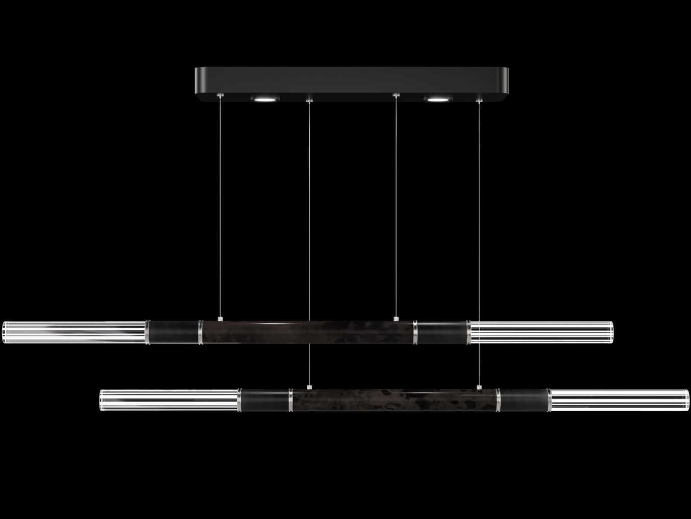Fine Art Handcrafted Lighting Antonia 6-Light Black Linear Island Pendant