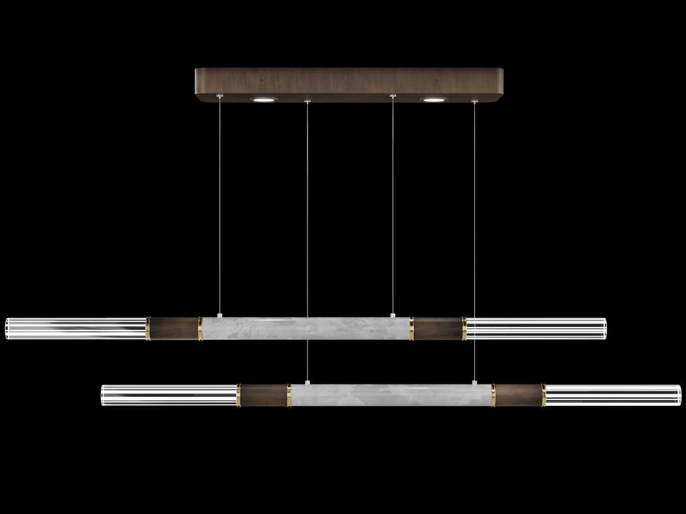 Fine Art Handcrafted Lighting Antonia 6-Light Bronze Linear Island Pendant