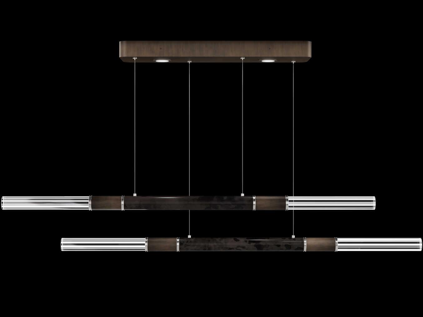 Fine Art Handcrafted Lighting Antonia 6-Light Bronze Linear Island Pendant