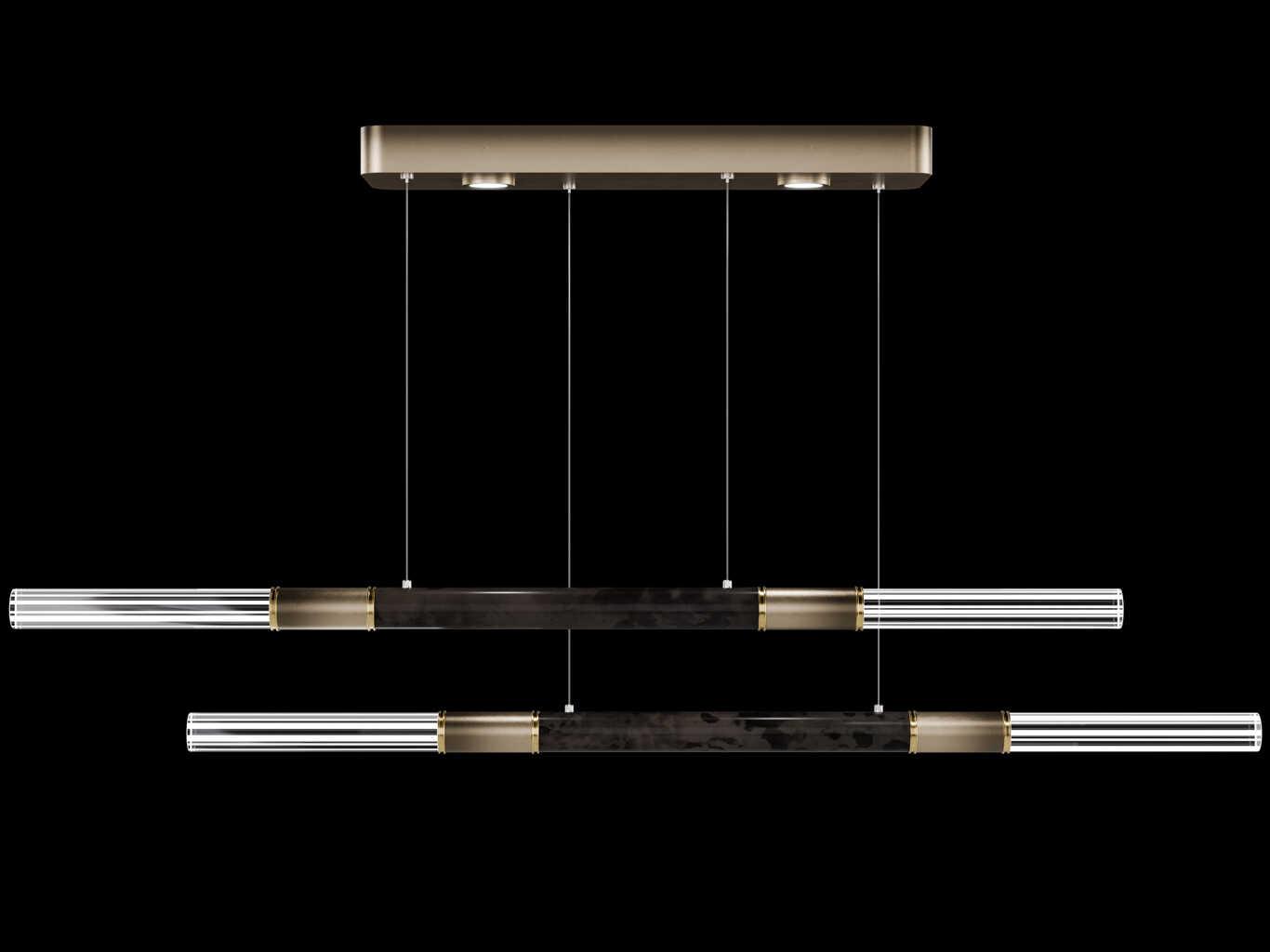 Fine Art Handcrafted Lighting Antonia 6-Light Ombre Bronze Linear Island Pendant